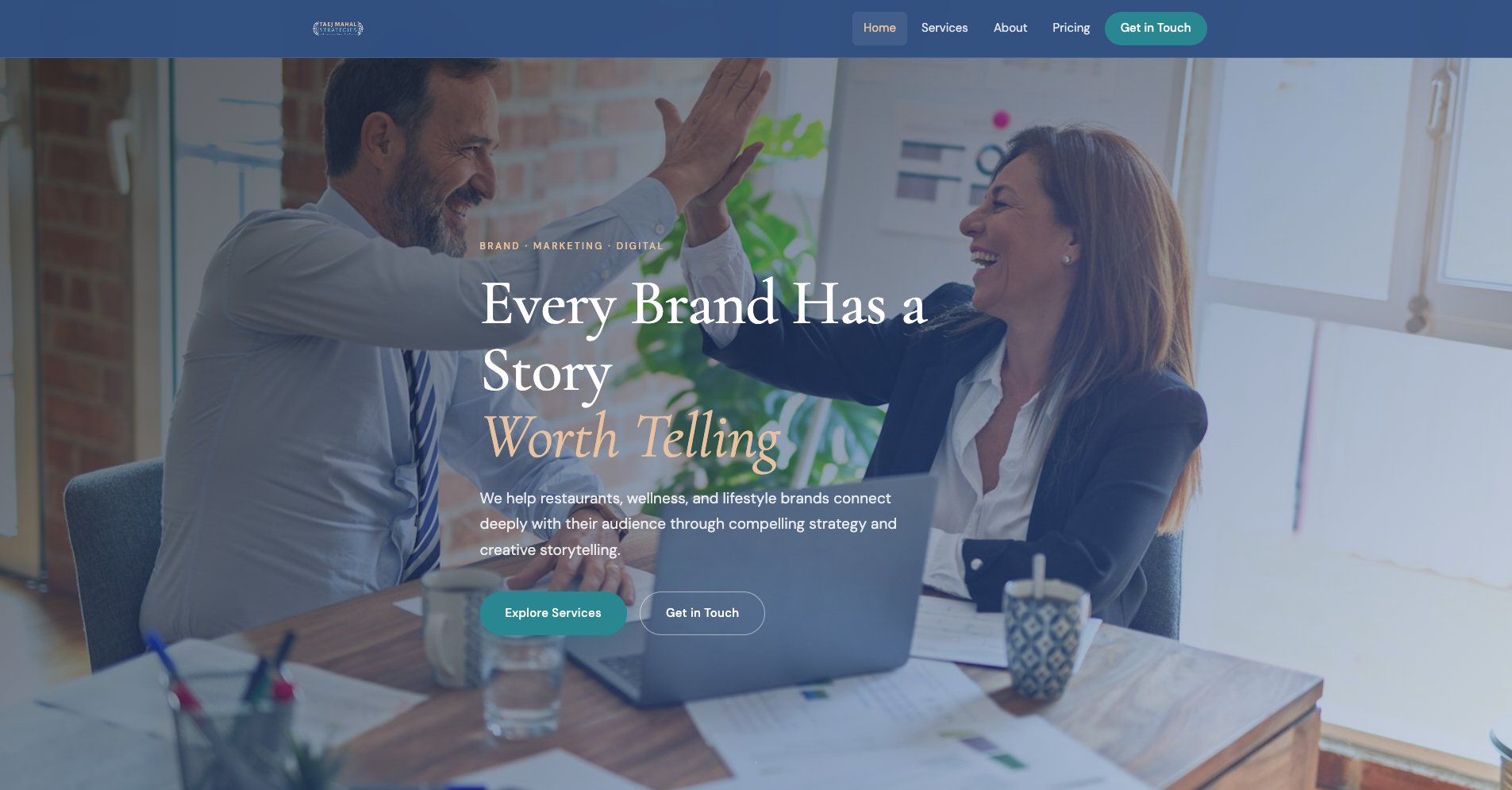 Taj Mahal Strategies — Brand & Marketing Agency Website